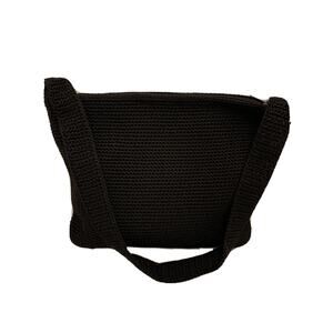 The Sak Black Crochet Shoulder Bag Zip Top Interior and Exterior Zip Pockets